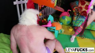 Leya Falcon feeds her BBC Anal creampie to her chicken cuck sissy bitch!