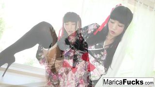 Geisha Marica takes on big black cock!