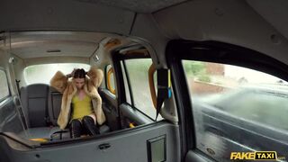 Ava Austen Rides a Big Black Dildo on the Backseat