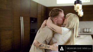 MODERN-DAY SINS - Lilly Bell Ruins Porn Addicted BF's Orgasm With INTENSE EDGING! CUM SWALLOWING!