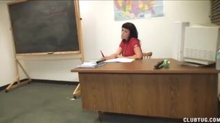Horny teacher handjob