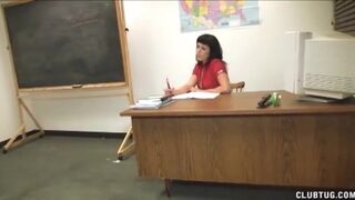 Horny teacher handjob