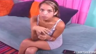 Club Tug - Cute Teen Latina Gives A Topless Handjob