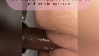My first ever black cock. Husband brought wife a black cock from OF. Captions by real amateur wife!