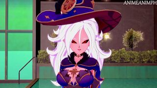 Android 21 in Mona's Costume Gives You Private Thighjobs - Dragon Ball Z & Genshin Impact Hentai 3d