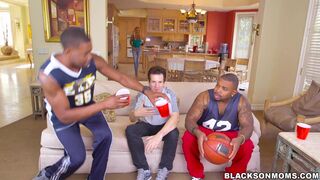 Horny MILF takes on 2 basketball studs on BlackOnMoms (xa15362)