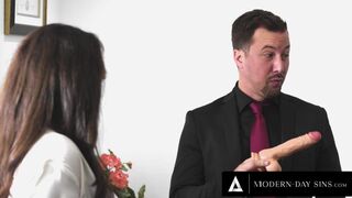 MODERN-DAY SINS - Angry Manager Wants To See His Nympho Assistant Masturbate With Her Secret Dildo