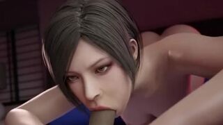 Ada Wong gives a blowjob for bbc Resident Evil 3d animation with sound
