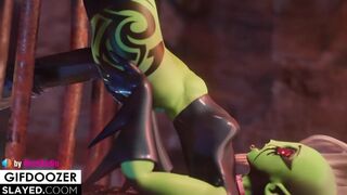 Lord Dominator Sex Machine Deep Anal with Belly Bulge and Cumflation 3d animation with sound