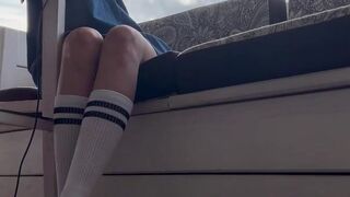 Schoolgirl in pantyhose overexcited ASMR
