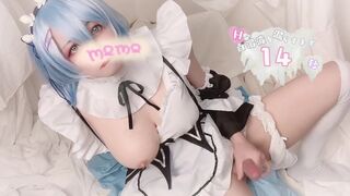 Cute trap|Crossdresser|Look at my sperm ///Japanese cosplayer [momo] Ejaculation scene summary 1