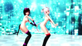 【MMD】Kaat & Luna Dive to Blue【R-18】