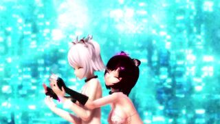 【MMD】Kaat & Luna Dive to Blue【R-18】