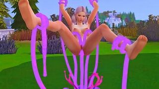 PINK HAIRED GIRL BEING FUCKED BY TENTACLES/YHE SIMS 4/HENTAI/3D