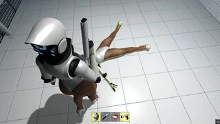 Haydee [PornPlay Hentai sex game] Ep.2 Big boobs android girl fighting bad robot