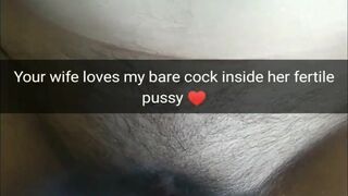 Cheating wife get breed and knocked up by her lover who regular fuck her without condom! - Cuckold captions - Milky Mari