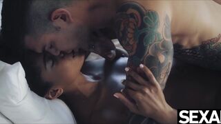 Sexy Black model fucked to multiple orgasms and a hot creampie