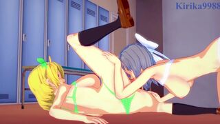 Ryona and Yumi engage in intense lesbian play in the locker room. - Senran Kagura Hentai