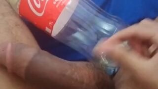 Huge BBC pissing on a coca-cola bottle like an animal