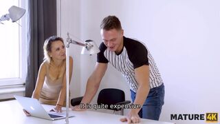Man is taught by older woman how to drill such a hairy pussy
