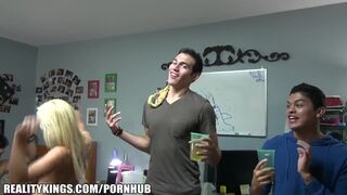 Group of HOT Blonde College Lesbians Start a Dorm Room Fuck Party