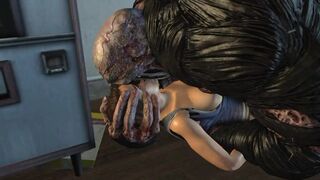 Jill getting fucked by Resident Evil creatures Hardcore 3D Animation