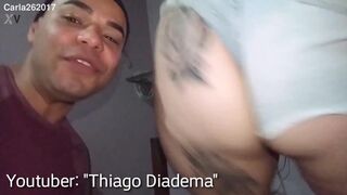 Youtuber- "Thiago Diadema" stroking the tattooed tail of the hot Diadema.