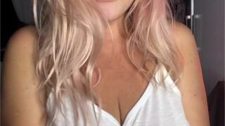 sexy blonde chatting on skype