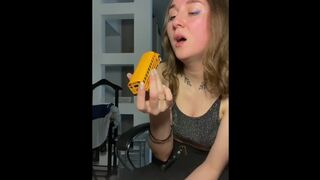 Giantess playing with tinies and school bus | giantess vore