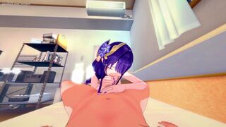 ⭐ Genshin Impact: Raiden Shogun Sex with a Beautiful Girl. (3D Hentai)