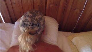 Fit blonde soldier fucked by her drill sergeant