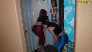 desperate to pee amatuer girls wetting her panties and jeans pissing