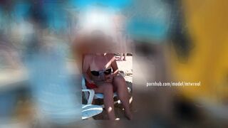 extreme public flashing tits on non nude beach