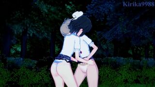 Hibiki Tachibana and Miku Kohinata engage in intense lesbian play - Symphogear Hentai