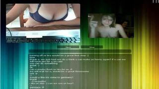 Chatroulette girl showing all to a fake video of a couple D 01