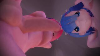 【MMD】CakeFace with Remlin & Ramchi [Re Zero]【R-18】