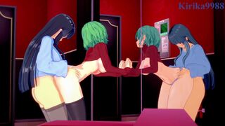 Hikage and Ikaruga have intense futanari sex at a love hotel. - Senran Kagura Hentai