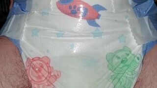 Taking my nice dry diaper making it Warm and Squishy