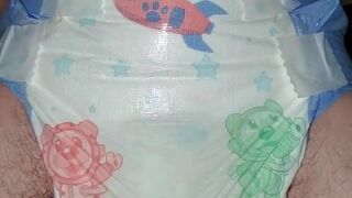 Taking my nice dry diaper making it Warm and Squishy