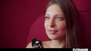 Real Life Futanari - Talia Mint Grows a dick, jerkoff and cum all over herself