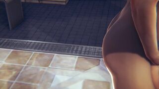 Genshin Impact Hentai - Lumine anal in a Spa Uncensored