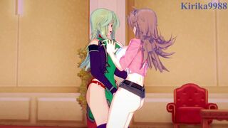 Sagiri Sakurai and Lamia Loveless engage in intense lesbian play - Super Robot Wars T & A Hentai