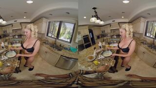 Horny MILF Katie Morgan invites to the threesome with her stepdaughter VR Porn