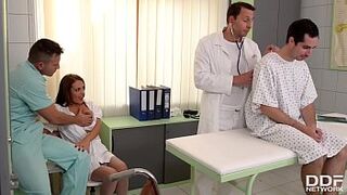 Hands on Hardcore - Clinic threesome with Milf Doc Dominica Phoenix leads to double penetration