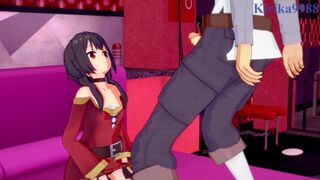 Megumin and Kazuma Satō have intense sex in a secret room. - KonoSuba Hentai