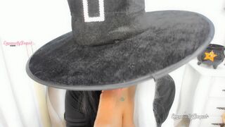 Sexy witch cosplay cock hero evolution jerk off game can you resist on this sexy lady??