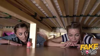 Fake Hostel - Two Hot Girls Get Stuck Under A Bunk Bed