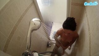 Camsoda - Petite teen shaving pussy on shower cam