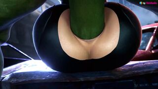 Hunk smashes Natasha Romanov's anal hole roughly (Marvel 3d animation with sound)