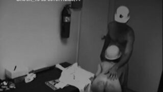Engineer couple blowjob fucking while in work caught in cam